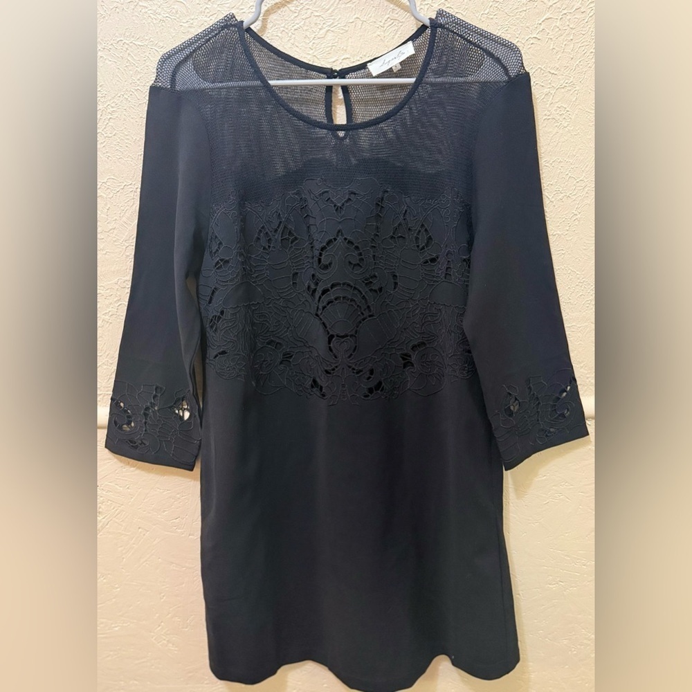 Sugarlips Black Mesh Shoulder Dress Size Small